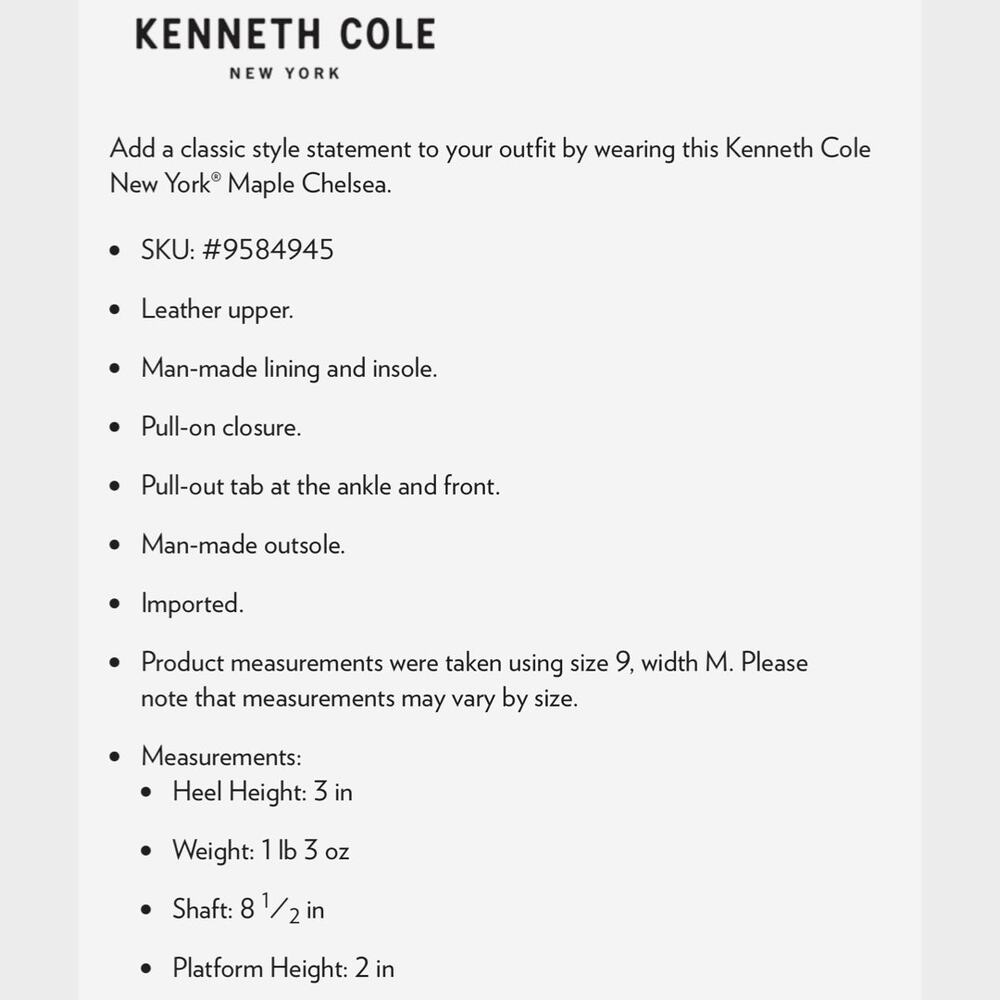 NIB Kenneth Cole 8.5M Maple Lug Sole Platform Combat Chelsea Boot White Leather - Picture 10 of 12